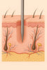 piercingnaald die de huid pierced 