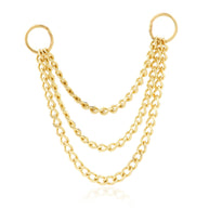 Plain chain triple 14 kt gold