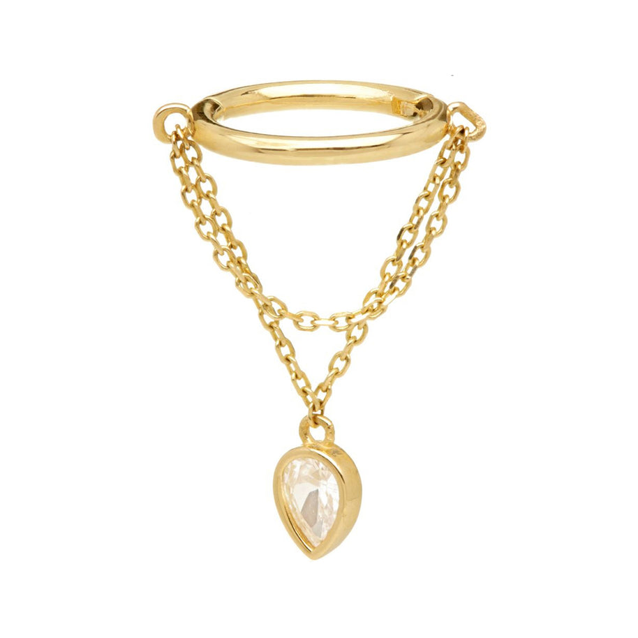 Hanging jeweled pear - Click ring