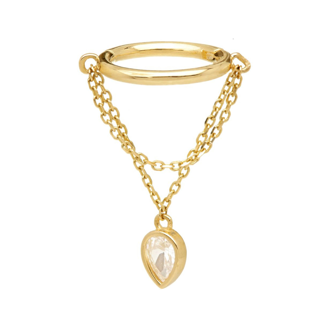 Hanging jeweled pear - Click ring