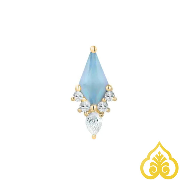 Afterglow - sandblasted swiss blue topaz - Buddha jewelry