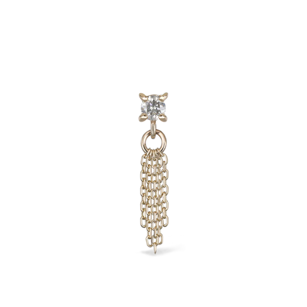 Breeze II - 2 mm diamond, 5 fine cable chain tassel - Beatti