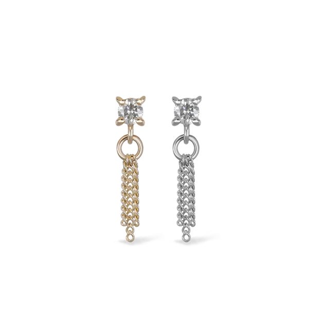 Breeze - 2mm diamond, 3 curb chain tassel - Beatti