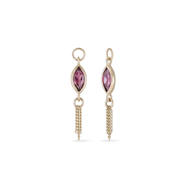 Aris - Marquise gemstone tassel chain charm - Beatti