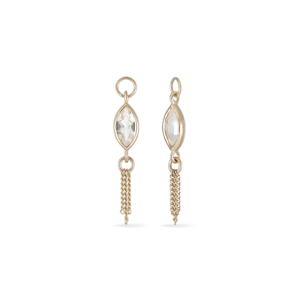 Aris - Marquise gemstone tassel chain charm - Beatti