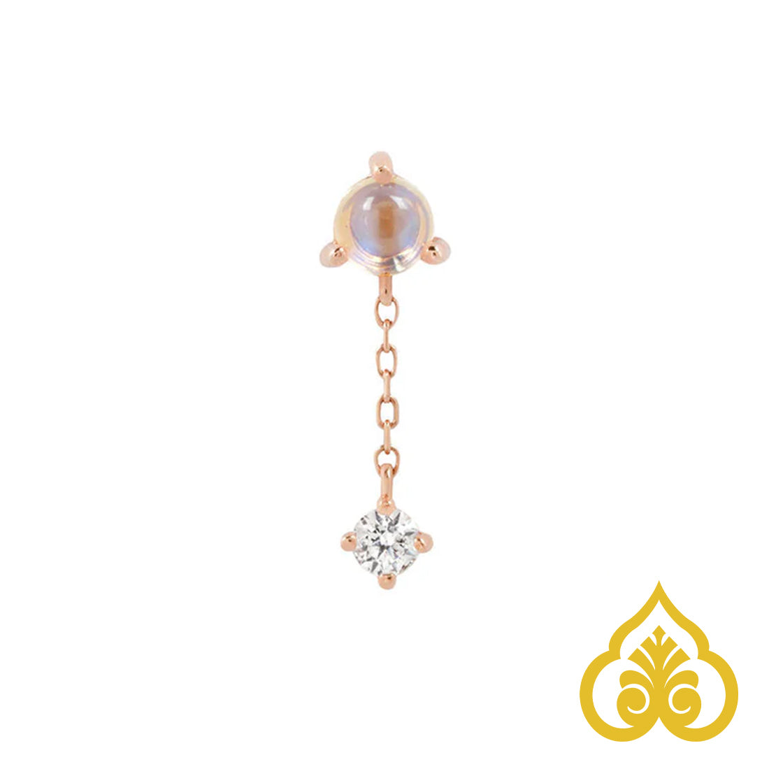 Bianca - Moonstone en witte saffier - Buddha jewelry