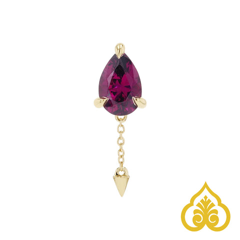 Limited Editon - Color changing garnet with spike and chain dangle - Modern mood