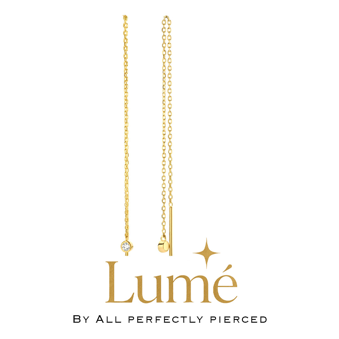 Zirconia pull-through earrings