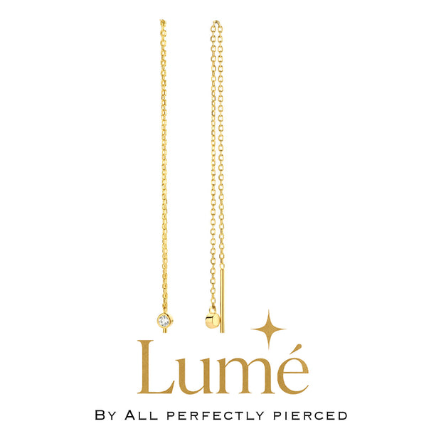 Zirconia pull-through earrings