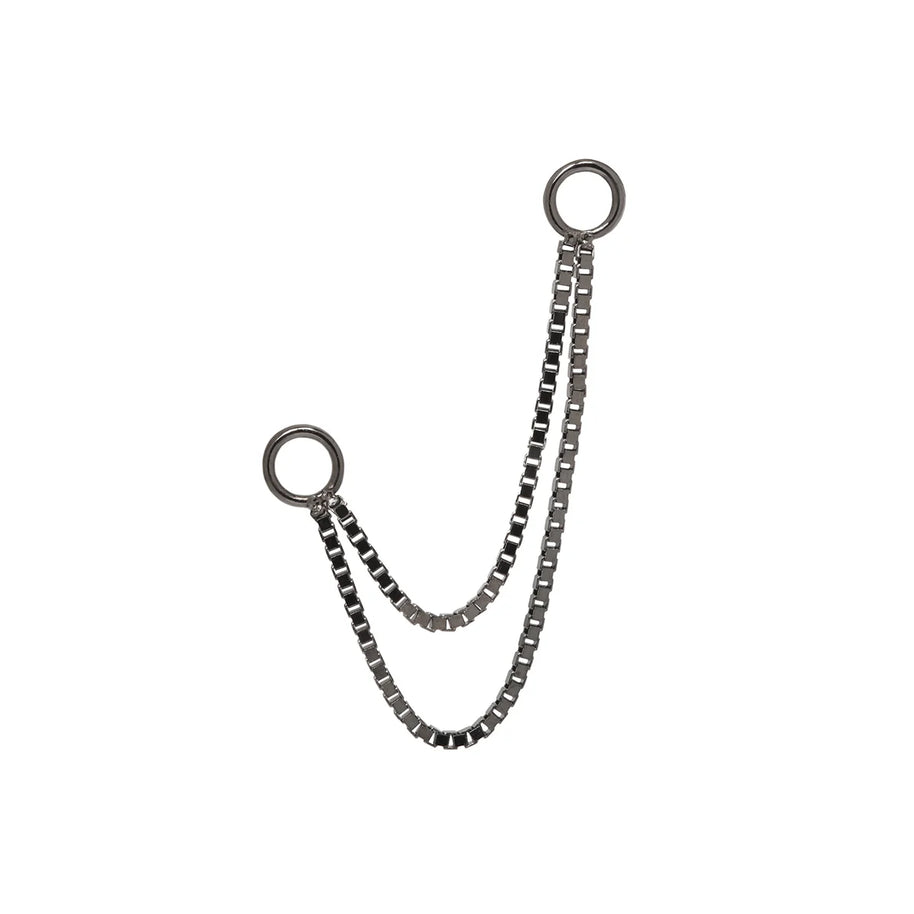 Double box rhodium chain - Buddha jewelry