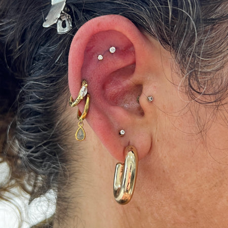 Dubbele flat piercing door All Perfectly Pierced 