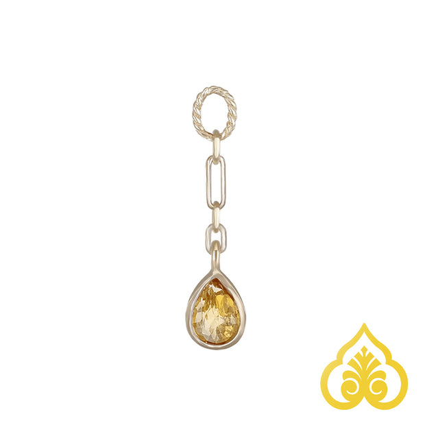 Elise Pear gemstone link chain charm - Beatti