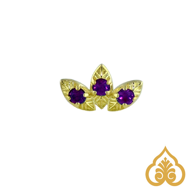 Noble fan - Amethist cz - Anatometal