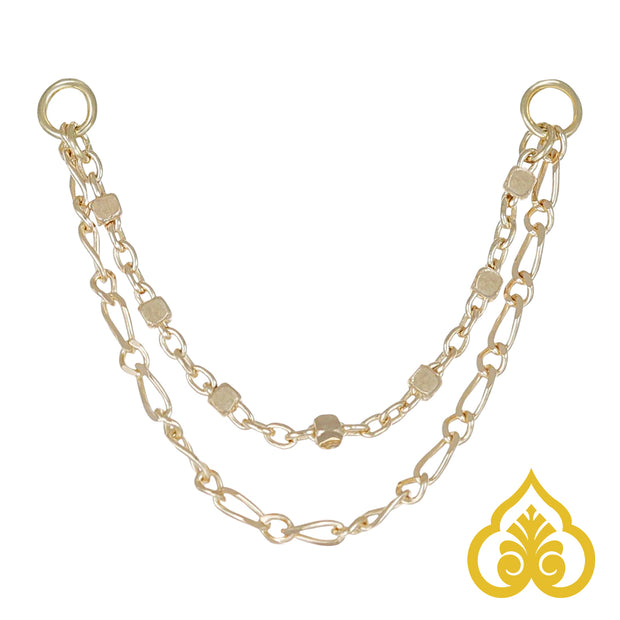 Square figaro double chain - Beatti