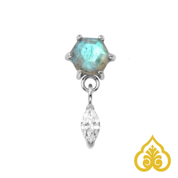 Gem top - Moonstone - Titanium