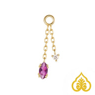 Georgia Double Dangle chain charm - Rhodolite - Modern Mood