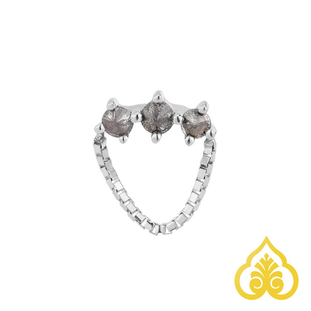 Halston - Reverse set grey Diamond - Buddha jewelry