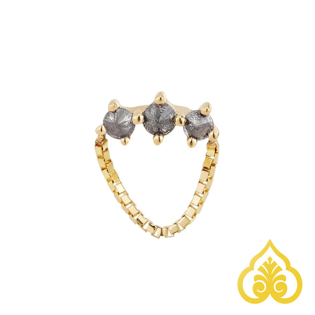 Halston - Reverse set grey Diamond - Buddha jewelry