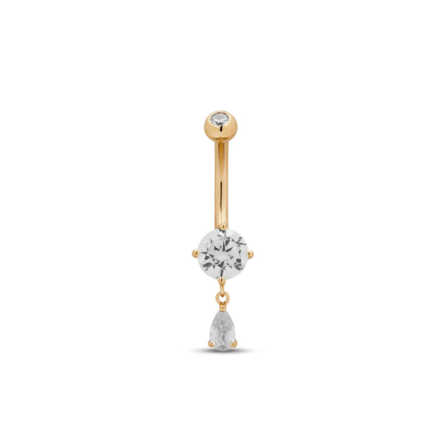 Prong set dangle navel jewelry