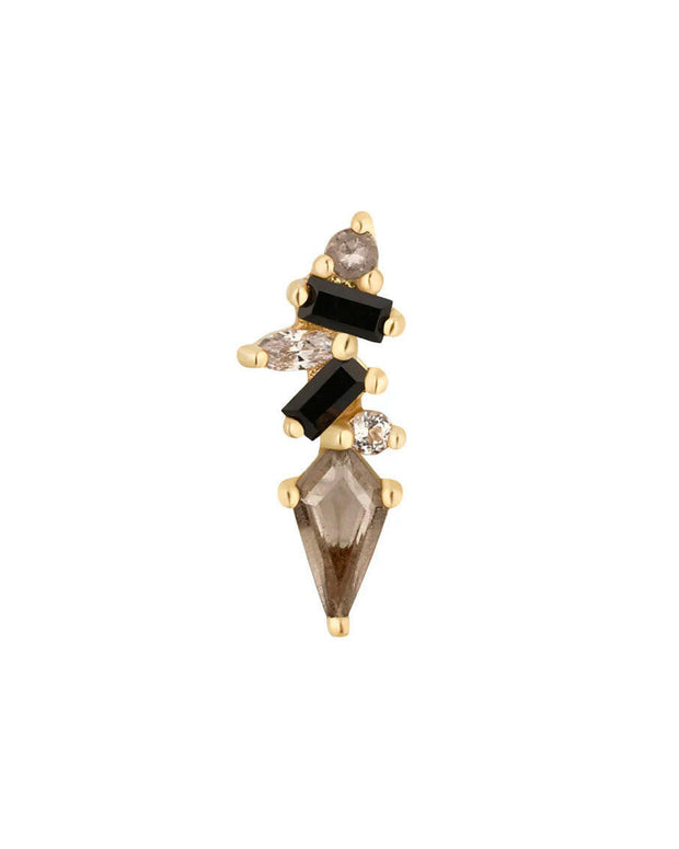 Mixes Smokey quartz + Black spinel - Buddha jewelry