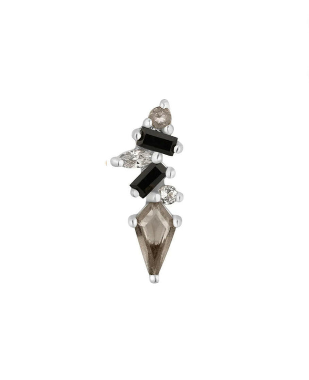 Mixes Smokey quartz + Black spinel - Buddha jewelry