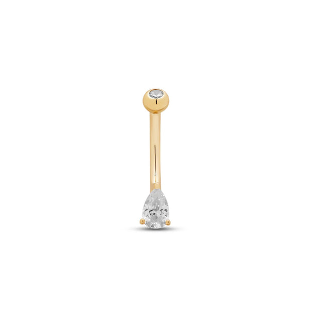 Pear prong navel jewelry