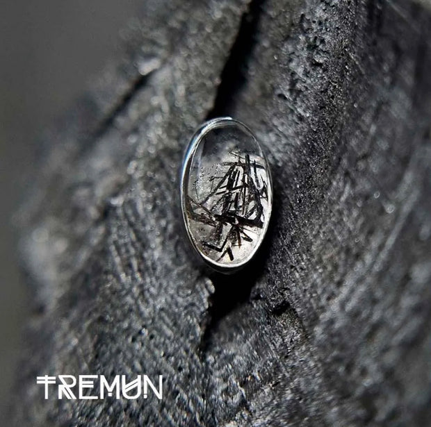 Oval cab tourmalated quartz - Tremun