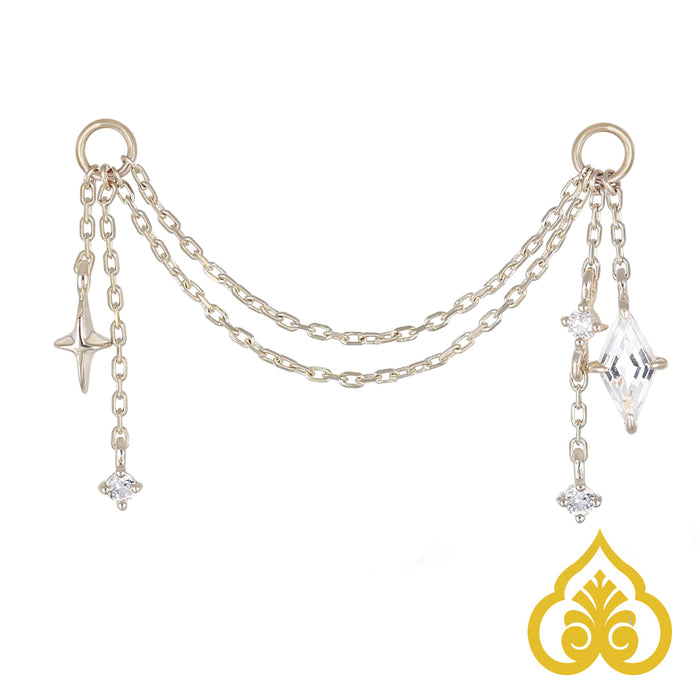Julia - Celestial draped link chain charm - Beatti