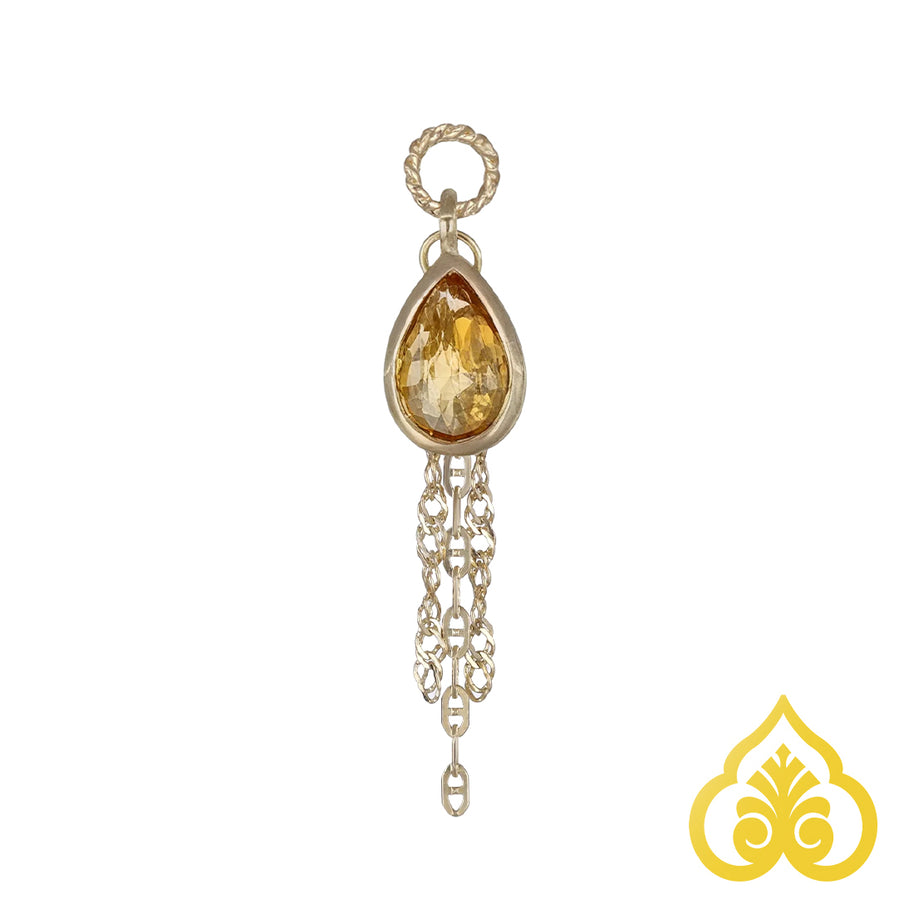 Éclat limited edition charm met pear-cut citrine en tassel chains