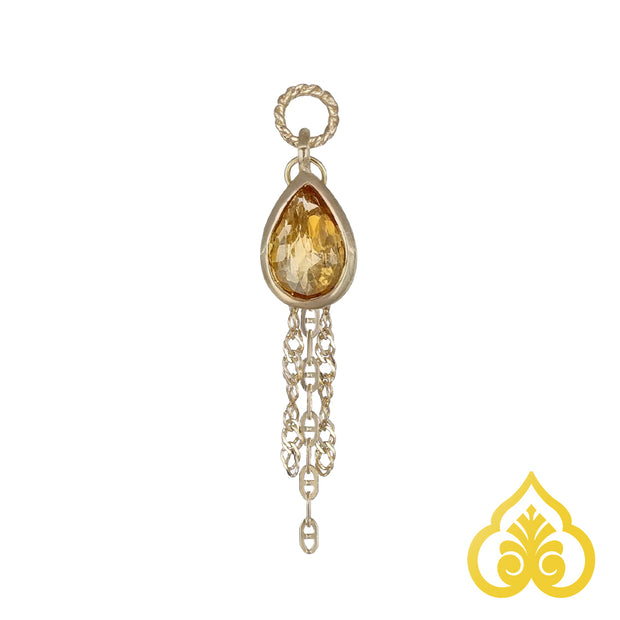 Éclat limited edition charm met pear-cut citrine en tassel chains