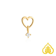 Loves It hartvormige piercing in 14K goud met bewegende CZ