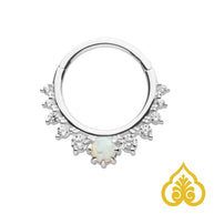 Prong Set & Synthetic Opal - Clickring