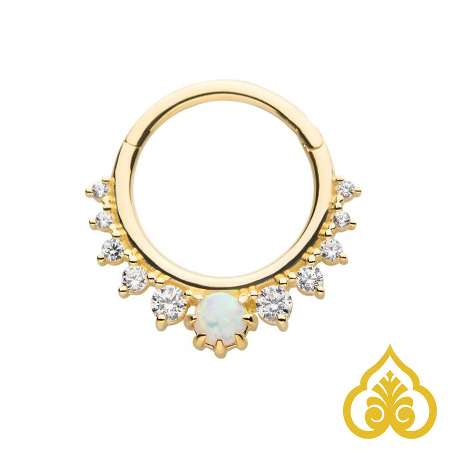 Prong Set & Synthetic Opal - Clickring