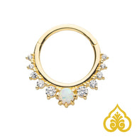 Prong Set & Synthetic Opal - Clickring