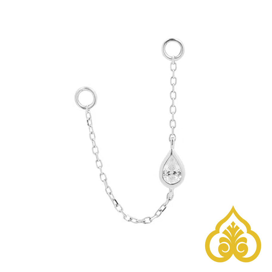 Bezel teardrop chain - Buddha jewelry
