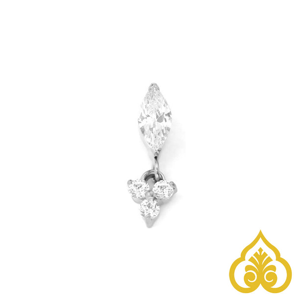Gem top charm -  Titanium