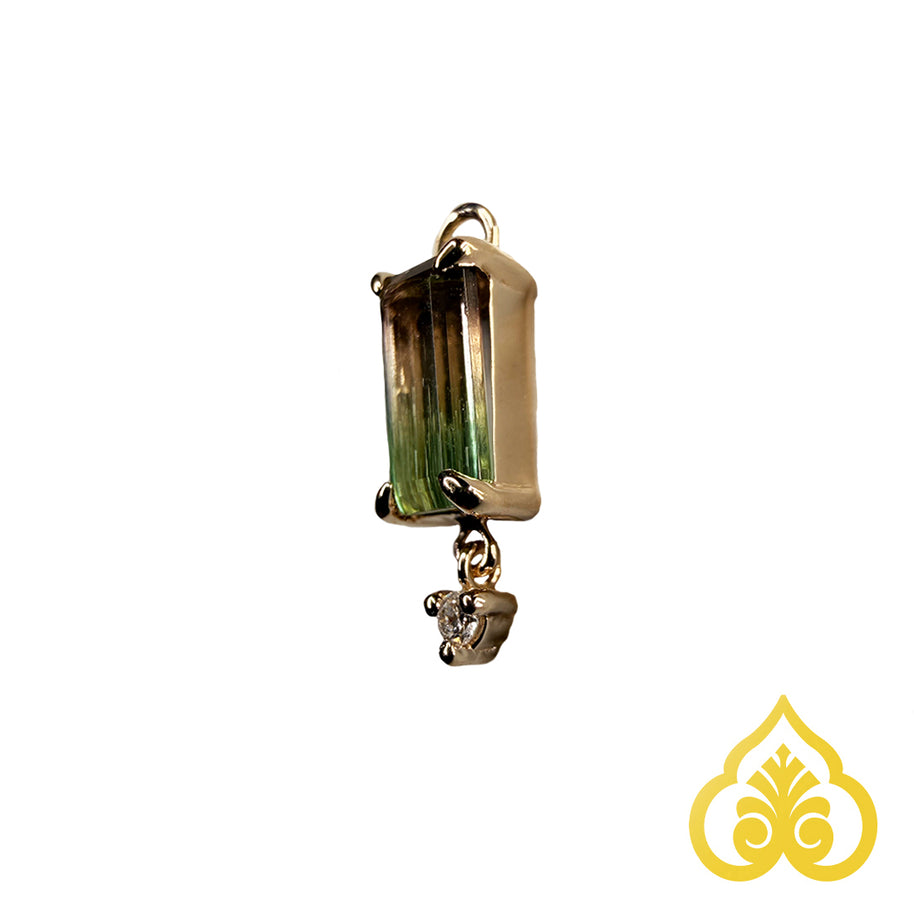 Limited Edition - Watermelon Tourmaline Diamond drop Bedel - Modern Mood