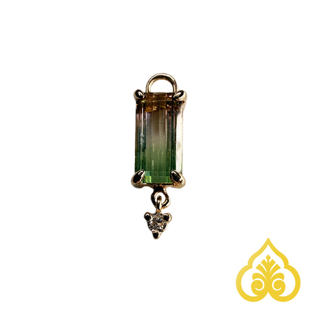 Limited Edition - Watermelon Tourmaline Diamond drop Bedel - Modern Mood