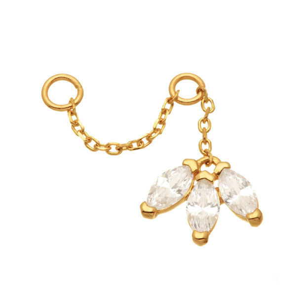 Chain charm triple Marquise - Charms