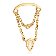 Double chain, bezel and pear gem - Hidden helix