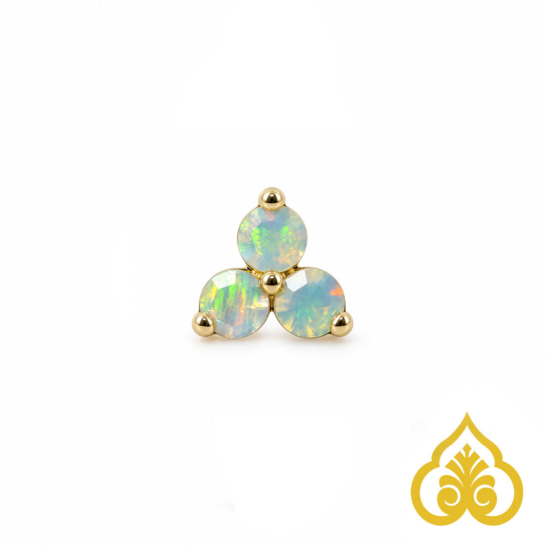 Trio end - faceted opal - Anatometal