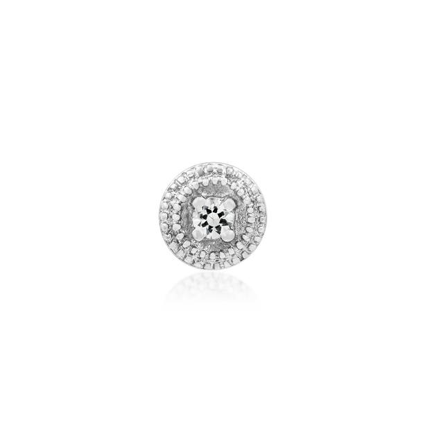 Round cz double millgrain - Junipurr jewelry