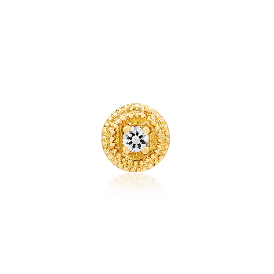Round cz double millgrain - Junipurr jewelry