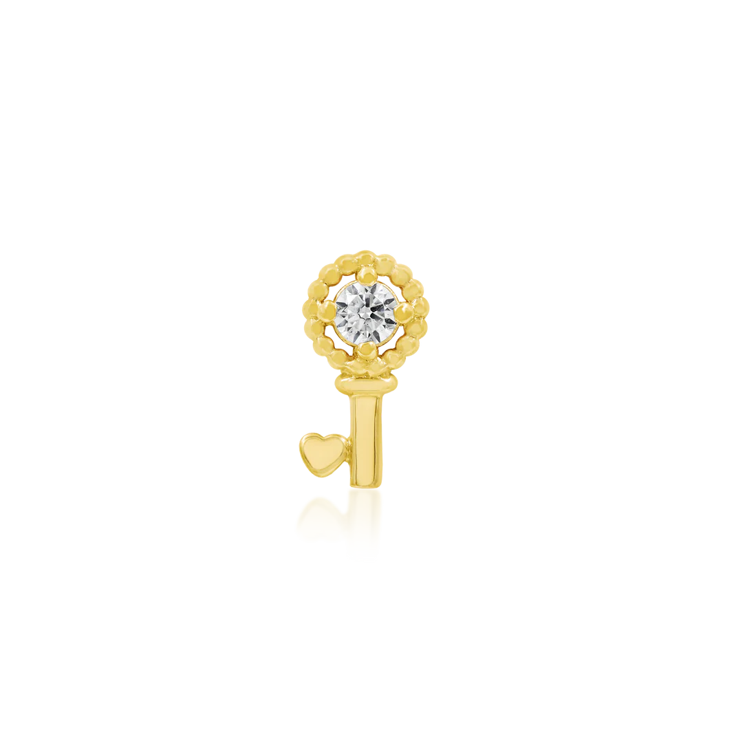 Gold Key with heart - Junipurr jewelry