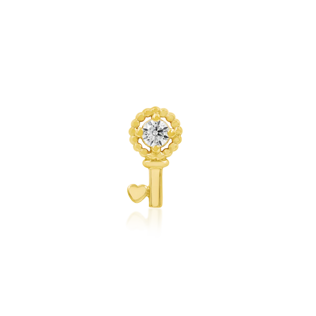 Gold Key with heart - Junipurr jewelry