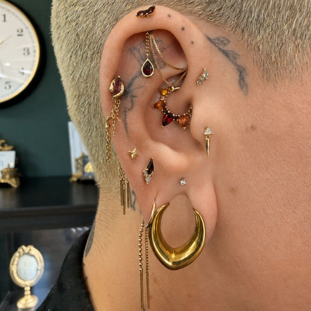premium piercing styling in rhoon met zorgvuldig gekozen sieraden voor het oor