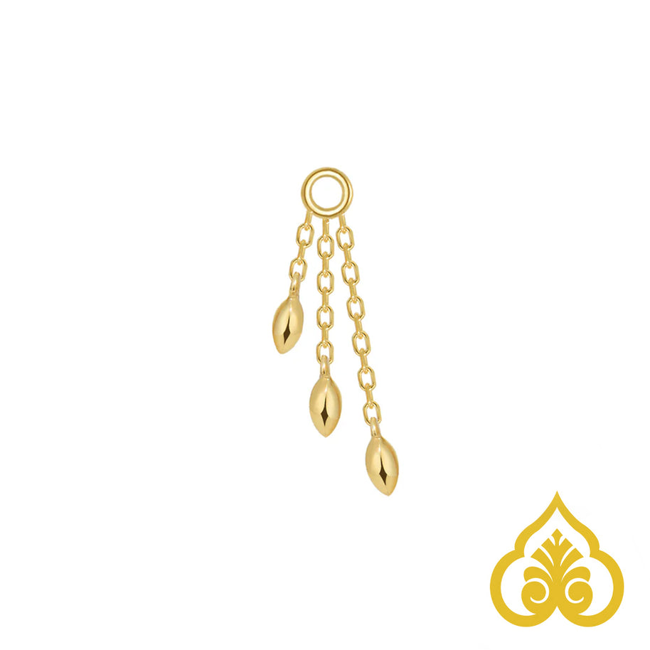 Marquise triple bead drop charm - Modern Mood
